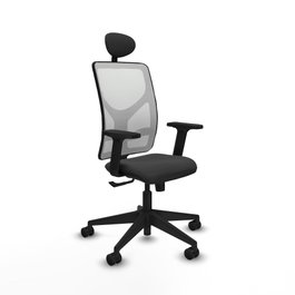 PIQUERAS Y CRESPO Silla de oficina Motilla Gris oscuro con malla Blanca