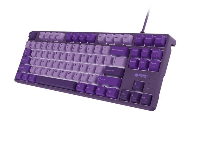 Fury Kanabo K2 Teclado Mecánico US QWERTY Blanco Retroiluminado Cableado USB Multimedia Fioletowy Fury Kanabo K2 Teclado Mecánico US QWERTY Blanco Retroiluminado Cableado USB Multimedia Fioletowy