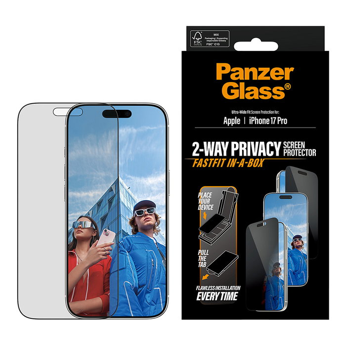 PanzerGlass Protector de Pantalla Privacy con Marco Negro para iPhone 17 Pro PanzerGlass Protector de Pantalla Privacy con Marco Negro para iPhone 17 Pro
