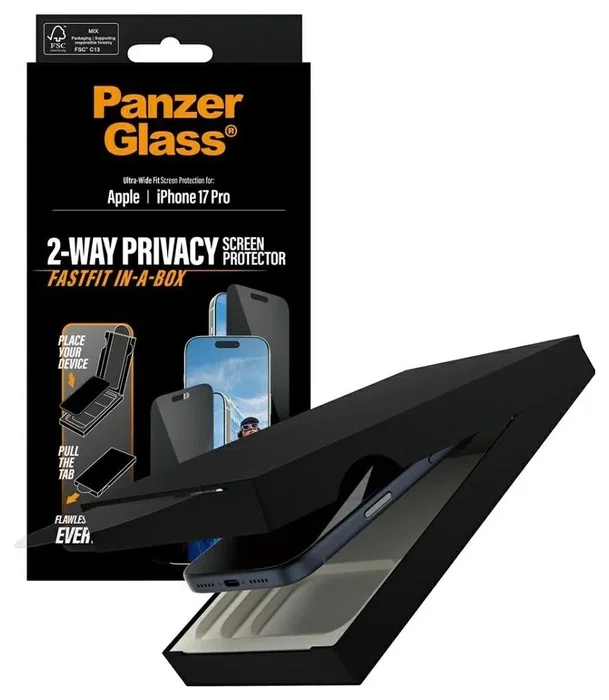 PanzerGlass Protector de Pantalla Privacy con Marco Negro para iPhone 17 Pro PanzerGlass Protector de Pantalla Privacy con Marco Negro para iPhone 17 Pro