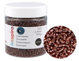 Innspiro Rocalla de Vidrio Redonda Plateado Violeta 2,3mm 120g
