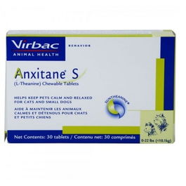 Virbac Anxitane S - Complemento alimenticio para perros y gatos, 30 comprimidos masticables