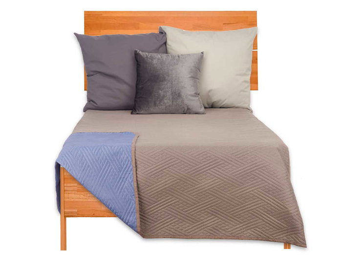 Giftdecor Colcha Cama Reversible 240x260 cm Gris Oscuro y Azul Tacto Suave Poliéster (Set de 6) Giftdecor Colcha Cama Reversible 240x260 cm Gris Oscuro y Azul Tacto Suave Poliéster (Set de 6)