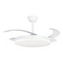 Cristalrecord Milky L Evo Smart - Ventilador de Techo con Luz LED 3CCT, Aspas Retráctiles, Blanco, Ø120cm, Smart App, Mando a Distancia Incluido