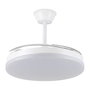 Cristalrecord Milky L Evo Smart - Ventilador de Techo con Luz LED 3CCT, Aspas Retráctiles, Blanco, Ø120cm, Smart App, Mando a Distancia Incluido