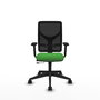 PIQUERAS Y CRESPO Silla de oficina Motilla con mecanismo Sincro/Traslack, Verde y Negro