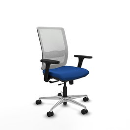 PIQUERAS Y CRESPO Silla de oficina Haches con mecanismo Sincro/Traslack, Azul y Blanco