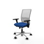 PIQUERAS Y CRESPO Silla de oficina Haches con mecanismo Sincro/Traslack, Azul y Blanco