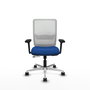 PIQUERAS Y CRESPO Silla de oficina Haches con mecanismo Sincro/Traslack, Azul y Blanco