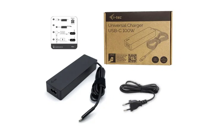 I-tec Cargador Universal USB-C 100W PD 3.0 para Portátil, Tablet y Smartphone, Adaptador de Corriente con Protección - Negro, CHARGER-C100W