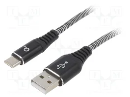 Gembird Cable de Carga y Datos USB Tipo C Trenzado Premium 1 m Negro/Blanco
