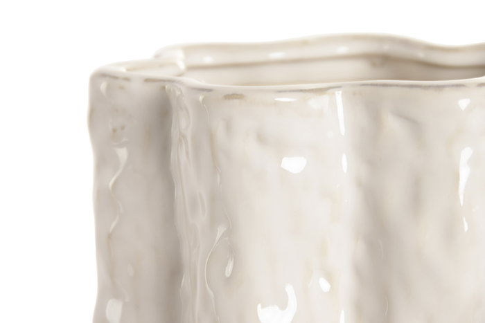 DKD Home Decor Jarrón de Gres Blanco 16x16x27 cm