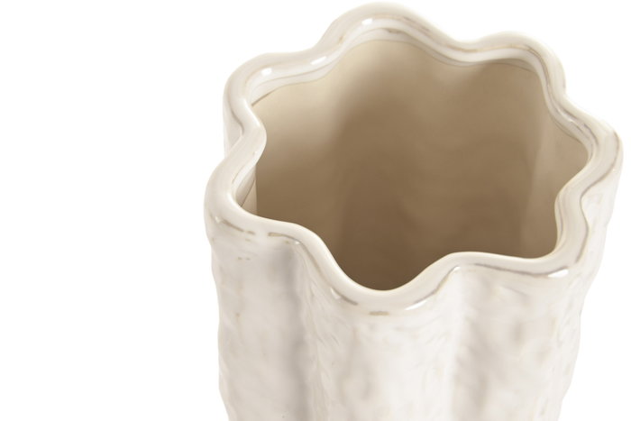 DKD Home Decor Jarrón de Gres Blanco 16x16x27 cm