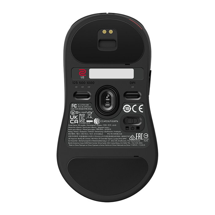 BenQ ZOWIE U2 Ratón Gaming Wireless Ambidiestro Óptico 3200 DPI 5 Botones Negro Recargable Plug and Play