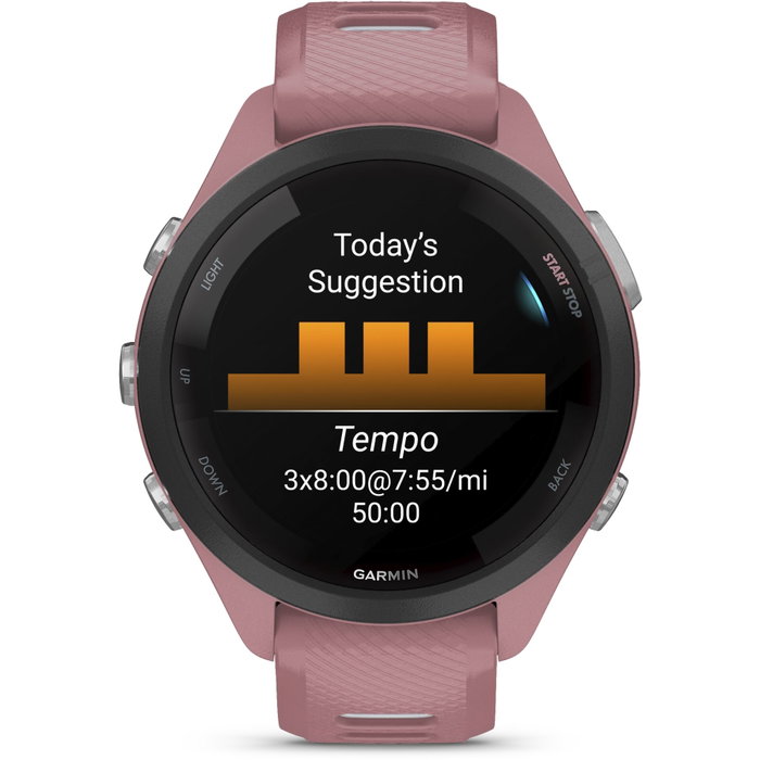 Garmin Forerunner 265S, Pantalla AMOLED 2,79 cm, Rosa/Blanco