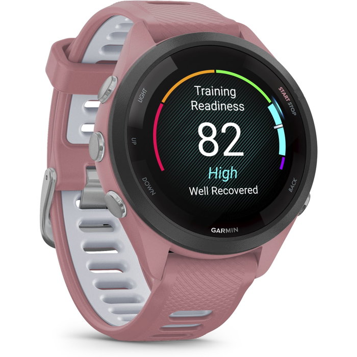 Garmin Forerunner 265S, Pantalla AMOLED 2,79 cm, Rosa/Blanco
