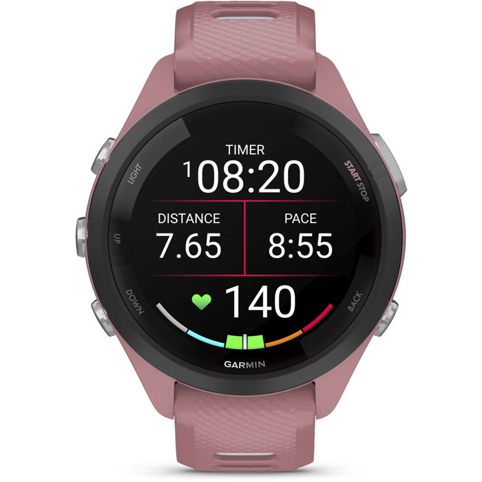 Garmin Forerunner 265S, Pantalla AMOLED 2,79 cm, Rosa/Blanco