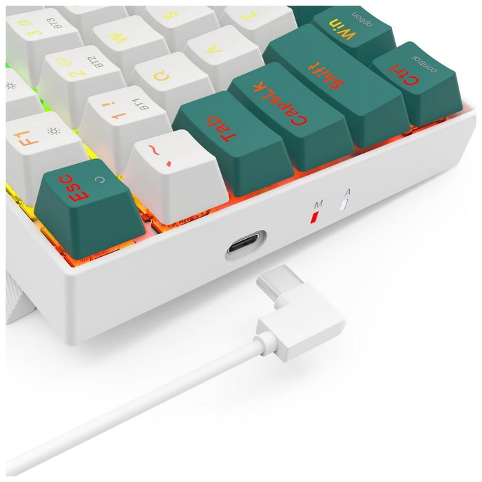Redragon Singed K678WG-RGB-PRO Teclado Gaming Inalámbrico Mecánico 82 Teclas RGB Verde Distribución Inglés
