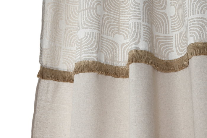 Cortina DKD Home Decor Natural 260 x 140 cm (2 Unidades) Poliéster Algodón