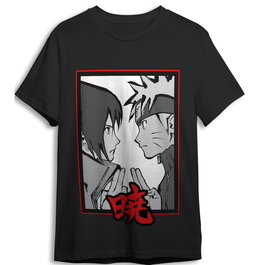 PIERROT - Camiseta Manga Naruto Shippuden Estampado Face to Face - Talla S Adulto