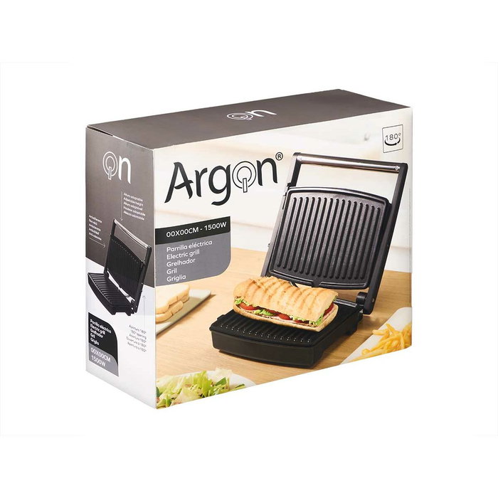 Argon Parrilla Doble Presión de Acero Negra 1500W