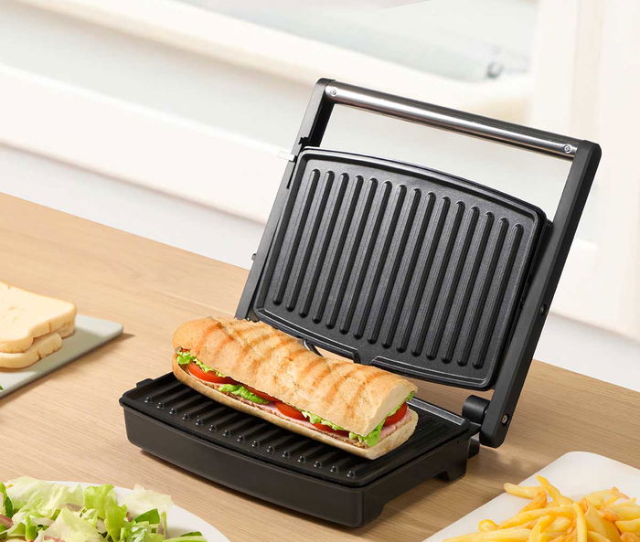 ARGON Parrilla Doble Presión GRD Acero Negra 1500W 35.4x10x28 cm (Set de 4)