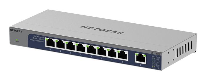 Netgear Switch Gigabit GS108MX 8 Puertos 10G/Multi-Gig, RJ-45, 36 Gbps, 16K, 41.664Mfps, 5.8W, Montaje Pared/Escritorio, Metal