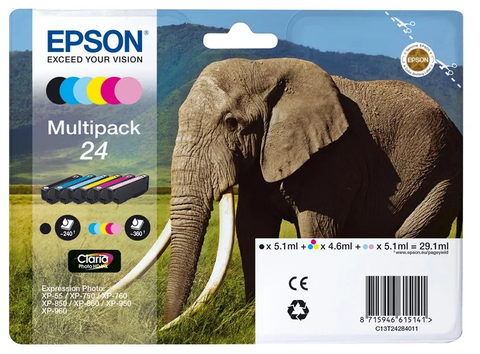 Epson Elephant Multipack 6 Colores Claria Photo HD Ink Epson Elephant Multipack 6 Colores Claria Photo HD Ink