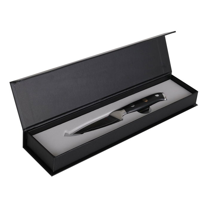 Cuchillo Pelador Quttin Damaskus Negro Plateado Acero Inoxidable 9 cm (2 Unidades)