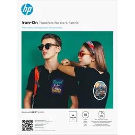 Hp Transferencias para planchar para tejidos oscuros A4 (210 x 297 mm) 10 hojas