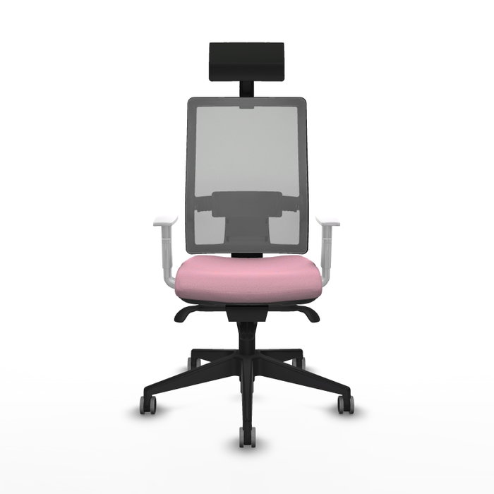 PIQUERAS Y CRESPO Silla de oficina Horna Rosa y Gris con Mecanismo Sincro