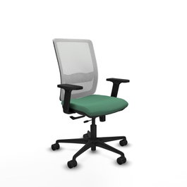 PIQUERAS Y CRESPO Silla de oficina Haches con mecanismo Sincro/Traslack Verde esmeralda y Blanco