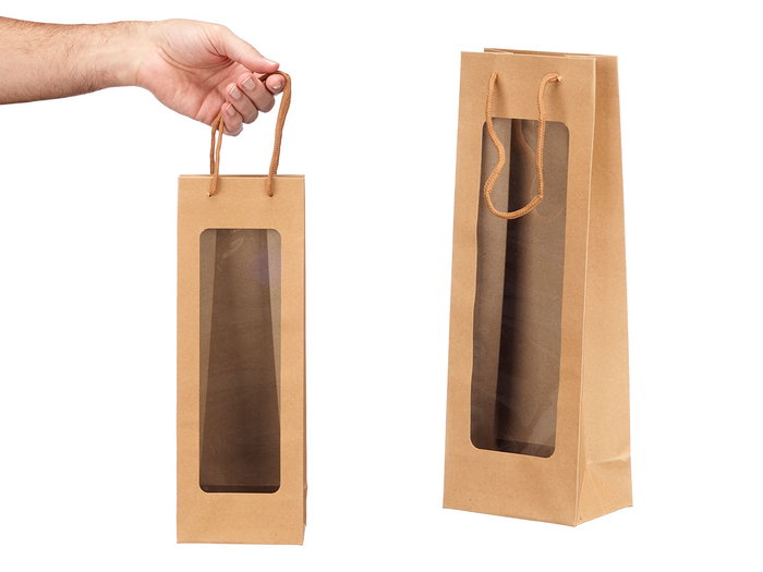 Kinvara Bolsa Vino Kraft Cuadrada Asa 36x12.5x1 cm Papel Carton (Set de 48) Kinvara Bolsa Vino Kraft Cuadrada Asa 36x12.5x1 cm Papel Carton (Set de 48)