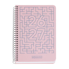 Agenda Escolar (2026-27) Miquelrius School Write Espiral Tapa Extra Activa 8º 117X174 D/P Lab Rosa