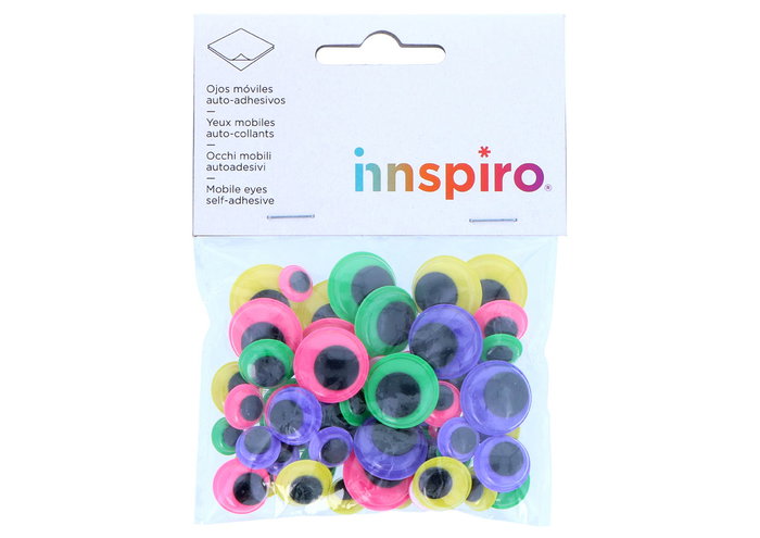 Innspiro Ojos móviles de colores autoadhesivos medidas surtidas 64u