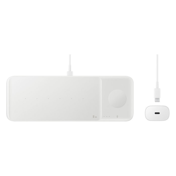 Samsung Cargador Inalámbrico Trio EP-P6300 Blanco para Smartphones, Relojes Inteligentes y Auriculares