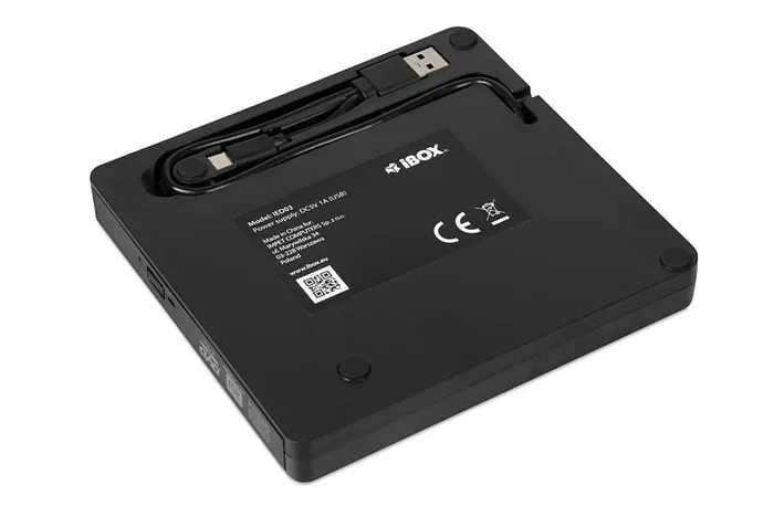 iBox IED03 Unidad de Disco Óptico Externa DVD±RW Negro - Bandeja, USB 3.2 Gen 1, Compatible con Sobremesa y Portátil, Graba y Lee CD/DVD