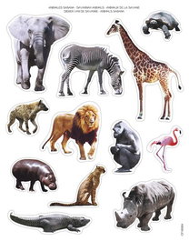 APLI Gomets Animales Sabana Removibles - Set de 5 bolsas