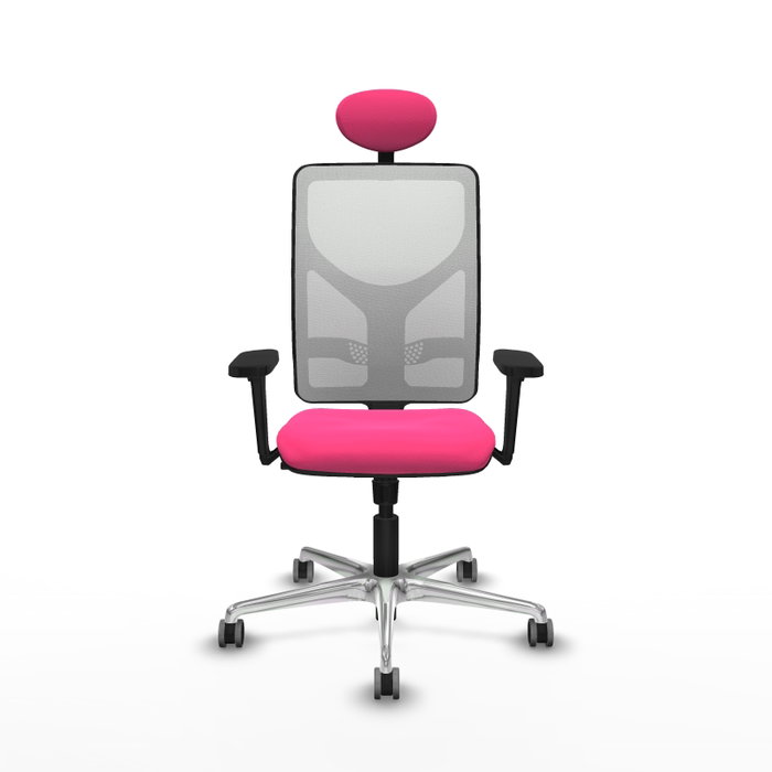 PIQUERAS Y CRESPO Silla de oficina Motilla Rosa y Blanca con Mecanismo Sincro PIQUERAS Y CRESPO Silla de oficina Motilla Rosa y Blanca con Mecanismo Sincro