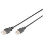 Digitus Alargador Cable USB 2.0 Tipo A Macho-Hembra 1.8m Negro - Extensión Alta Velocidad 480 Mbps