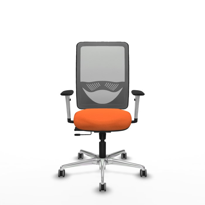 PIQUERAS Y CRESPO Silla de oficina Zulema con mecanismo Sincro/Traslack, Tela Naranja y Malla Gris