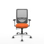 PIQUERAS Y CRESPO Silla de oficina Zulema con mecanismo Sincro/Traslack, Tela Naranja y Malla Gris