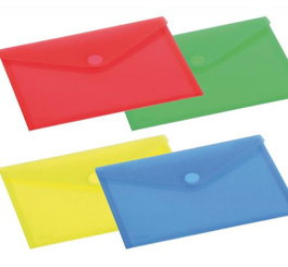 CARCHIVO Pack de 10 carpetas tipo sobre A5 con cierre de velcro azul