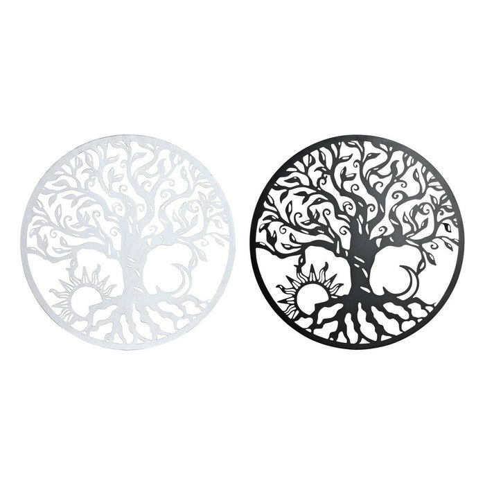 DKD Home Decor Decoración de Pared Metal Sol y Luna 100x100 cm Surtido de 2