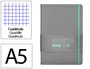 Antartik Cuaderno A5 Tapa Dura Hojas Cuadriculadas Gris y Turquesa 100 Hojas 80gr FSC