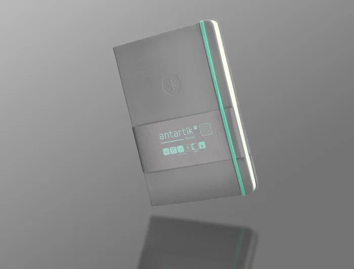 Antartik Cuaderno A5 Tapa Dura Hojas Cuadriculadas Gris y Turquesa 100 Hojas 80gr FSC