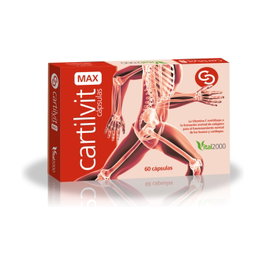 Cartilvit Max 60 cápsulas - Complemento con vitamina C para huesos y cartílagos - Vital2000