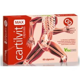 VITAL 2000 Cartilvit Max 60 Cápsulas para Cartílago con Cúrcuma y Vitamina C