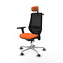 PIQUERAS Y CRESPO Silla de oficina Mardos Naranja y Negro con Mecanismo Sincro/Traslack