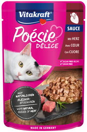Vitakraft Poesie Delisauce Pouch Corazon 23x85gr Bocaditos Suaves Gato Sin Azucar